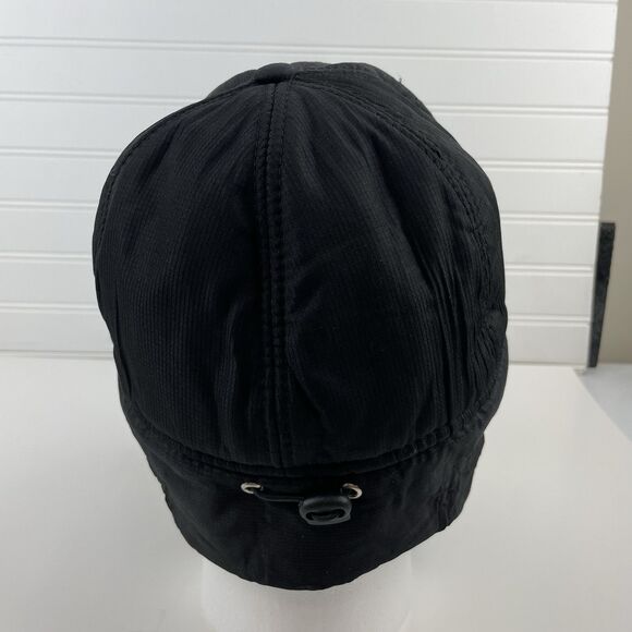Supplex Bomber Trapper Ear Flap Hat Black Detachable Face Cover Mask Faux Fur - Picture 6 of 11
